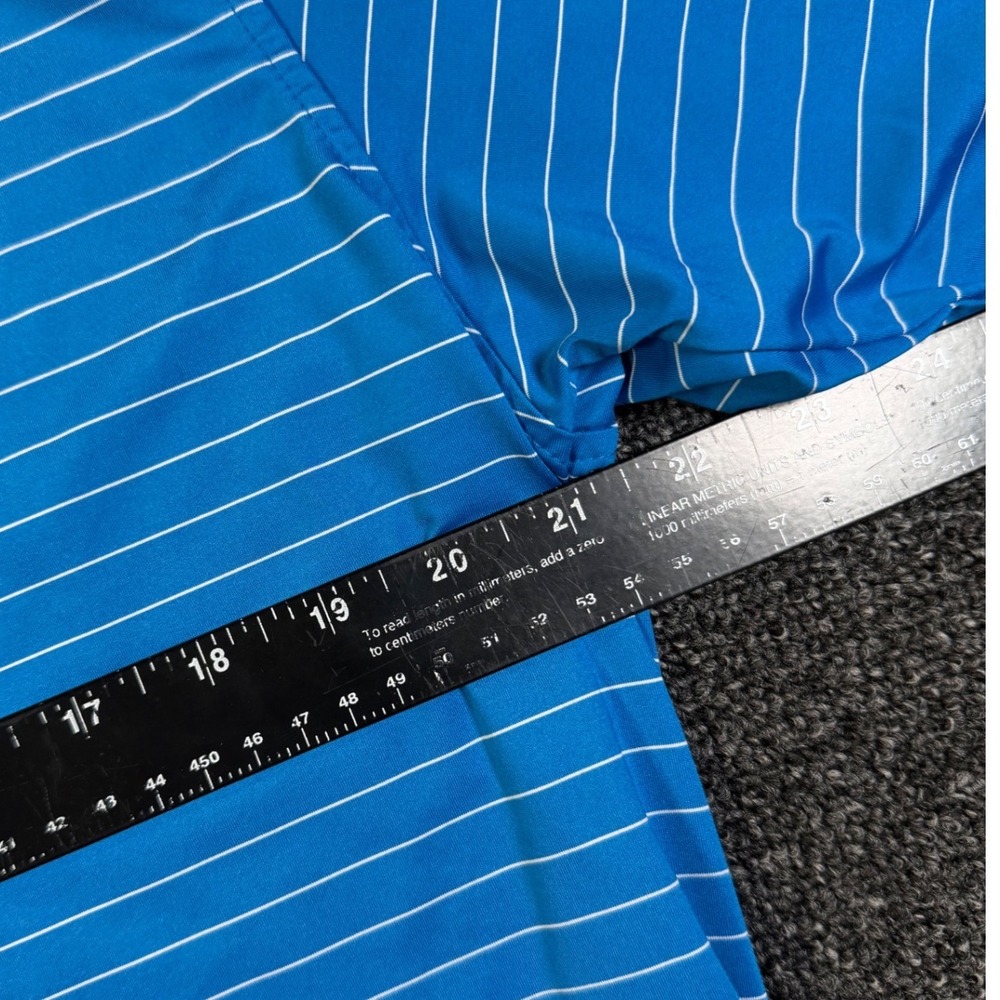 FootJoy Mens ProDry Striped Golf Polo Shirt Blue White Short Sleeve Large - Picture 4 of 5